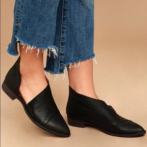 Free People Royale Black Leather D’Orsay Booties